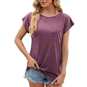 Never Old Relaxed Fit Pocket Tee Wine Size XL